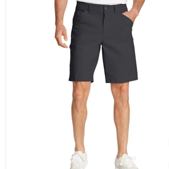 New Mens Eddie Bauer charcoal Rainier 10’ tech short lightweight water repellent - Picture 3 of 7